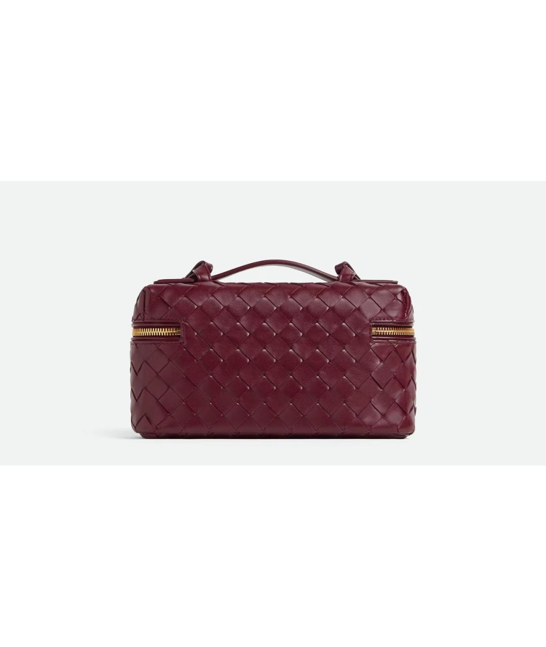BOTTEGA VENETA Бордовая кожаная сумка с короткими ручками, фото 4