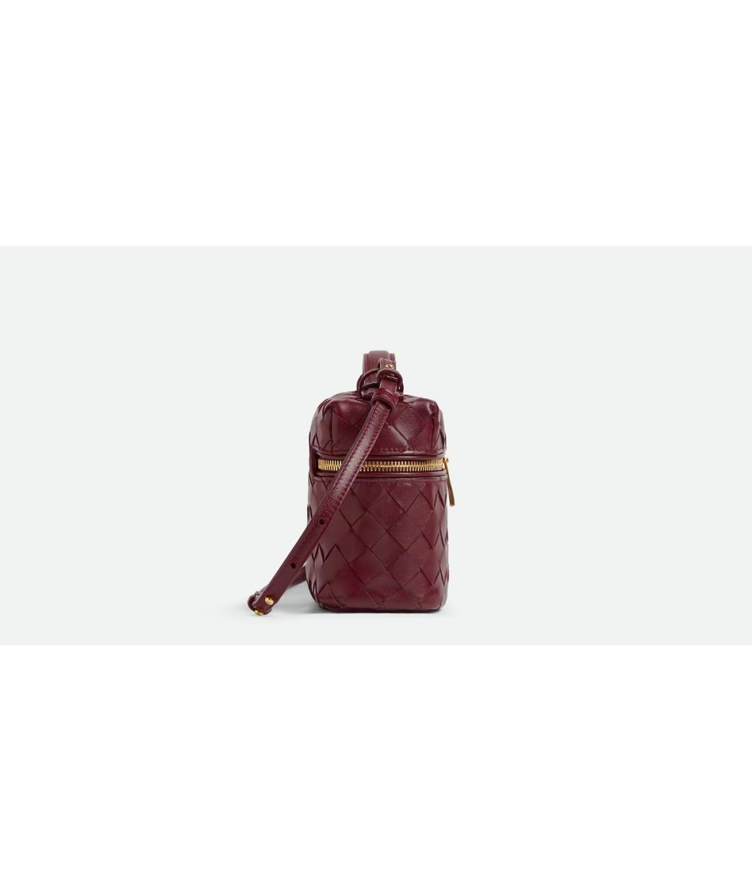 BOTTEGA VENETA Бордовая кожаная сумка с короткими ручками, фото 2