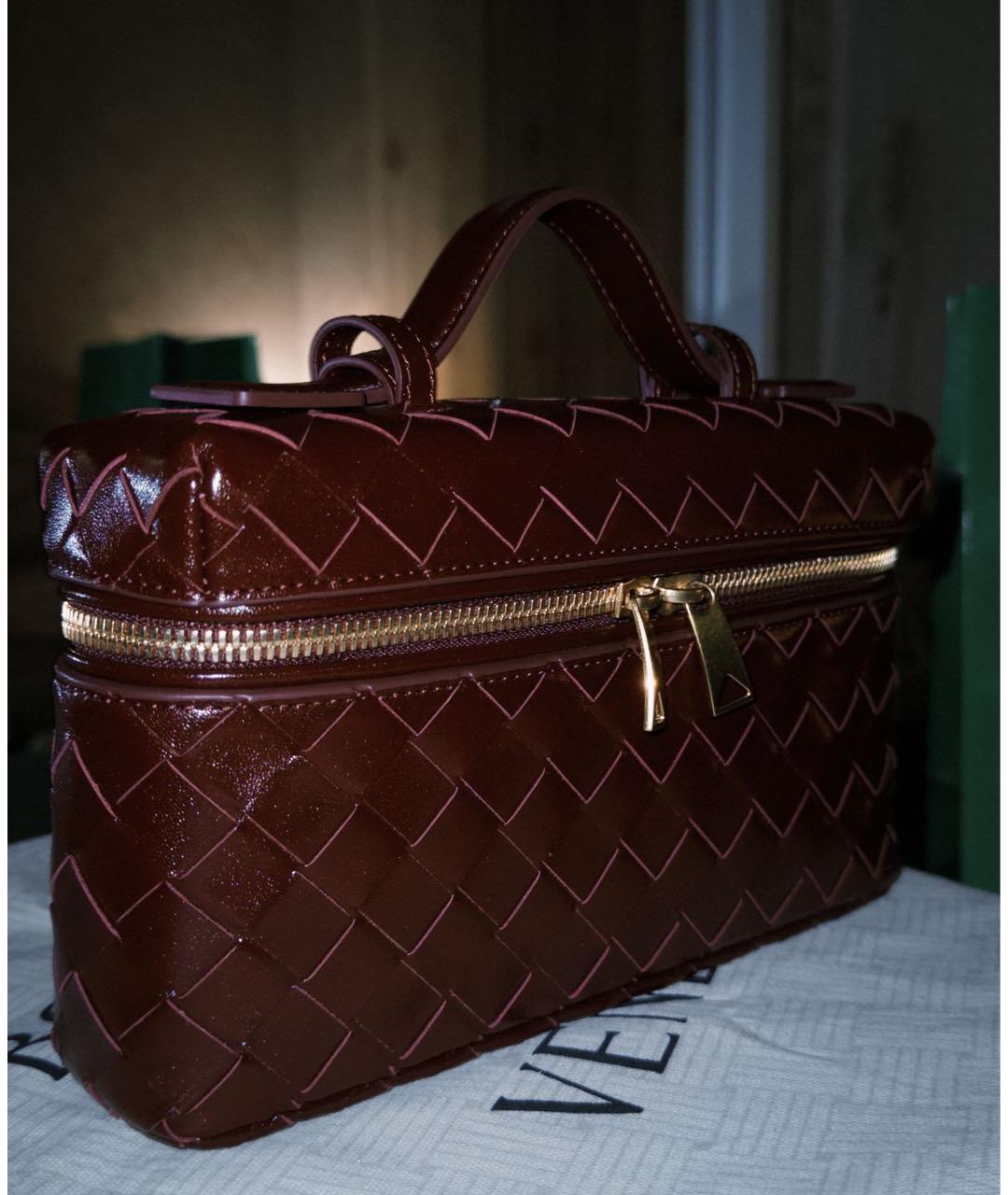 BOTTEGA VENETA Бордовая кожаная сумка с короткими ручками, фото 5