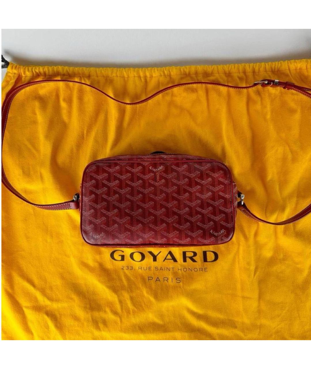 GOYARD Красная кожаная сумка на плечо, фото 3