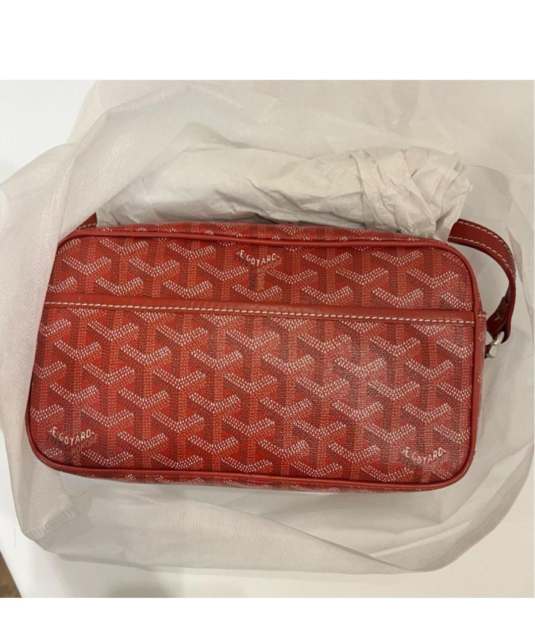 GOYARD Красная кожаная сумка на плечо, фото 4