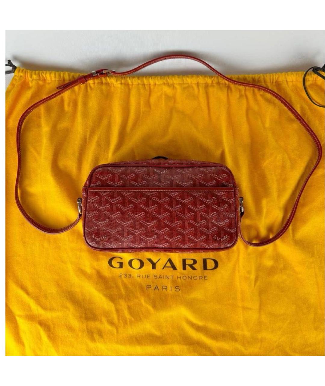 GOYARD Красная кожаная сумка на плечо, фото 8
