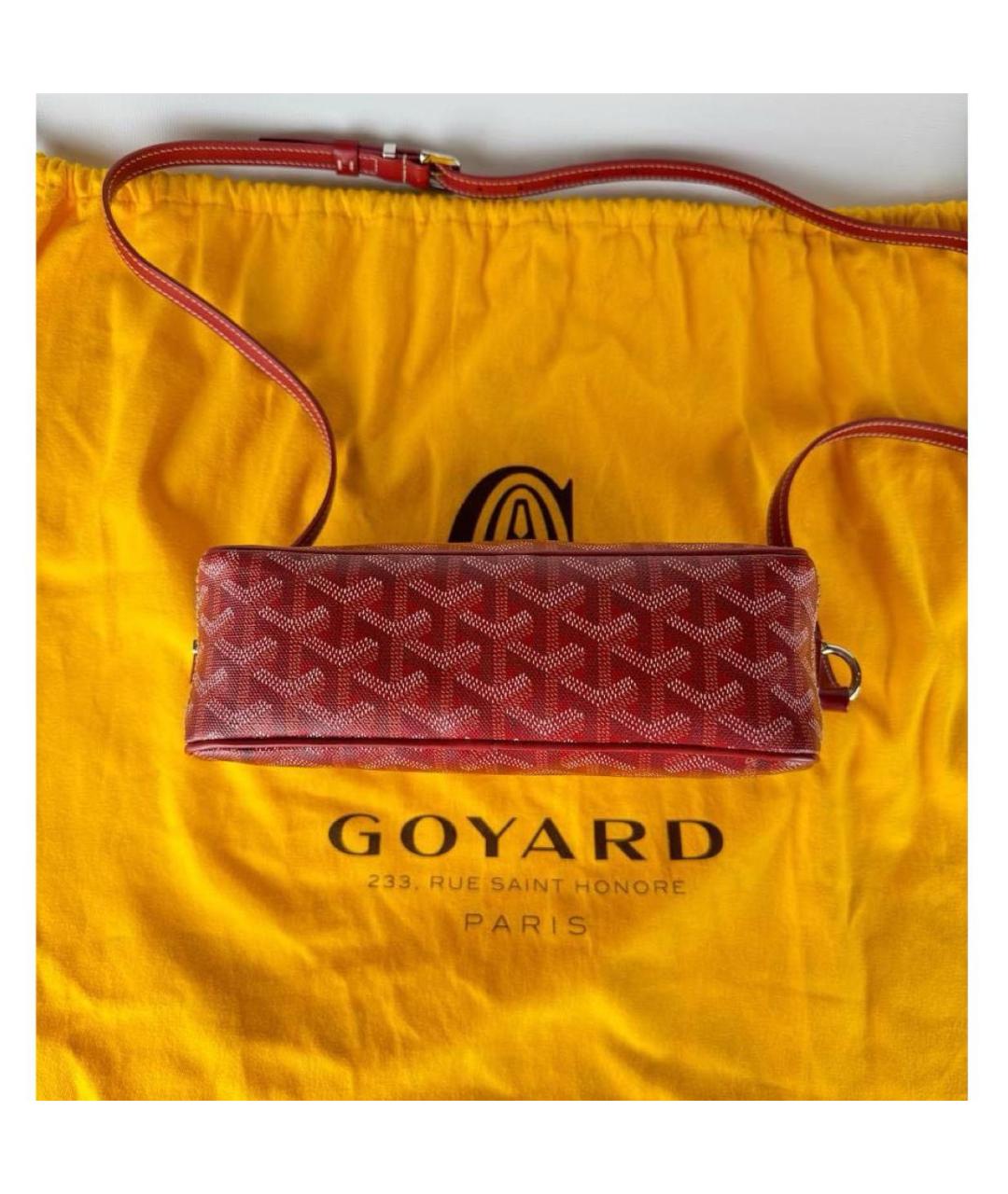 GOYARD Красная кожаная сумка на плечо, фото 5