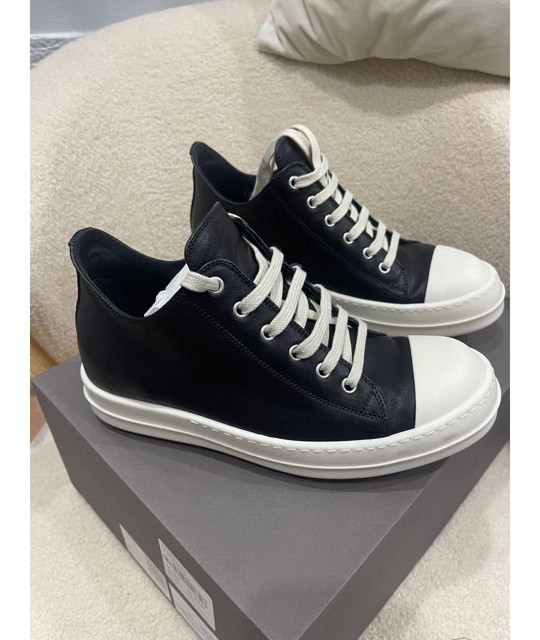 RICK OWENS DRKSHDW Черные кожаные кеды, фото 5
