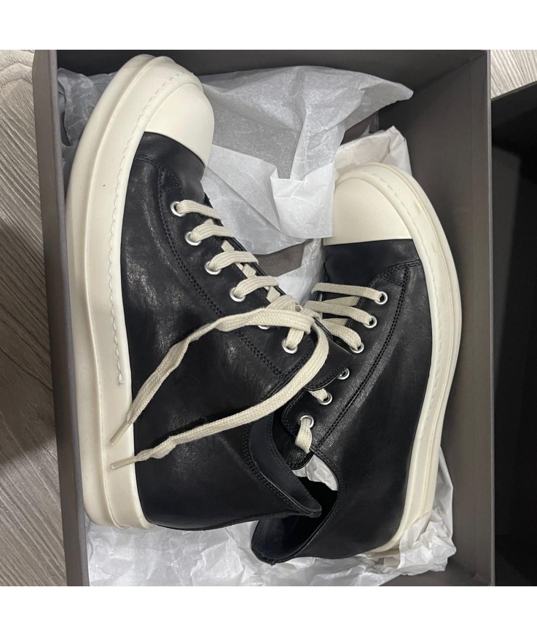 RICK OWENS DRKSHDW Черные кожаные кеды, фото 6