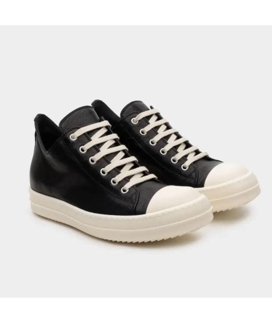 RICK OWENS DRKSHDW Черные кожаные кеды, фото 3