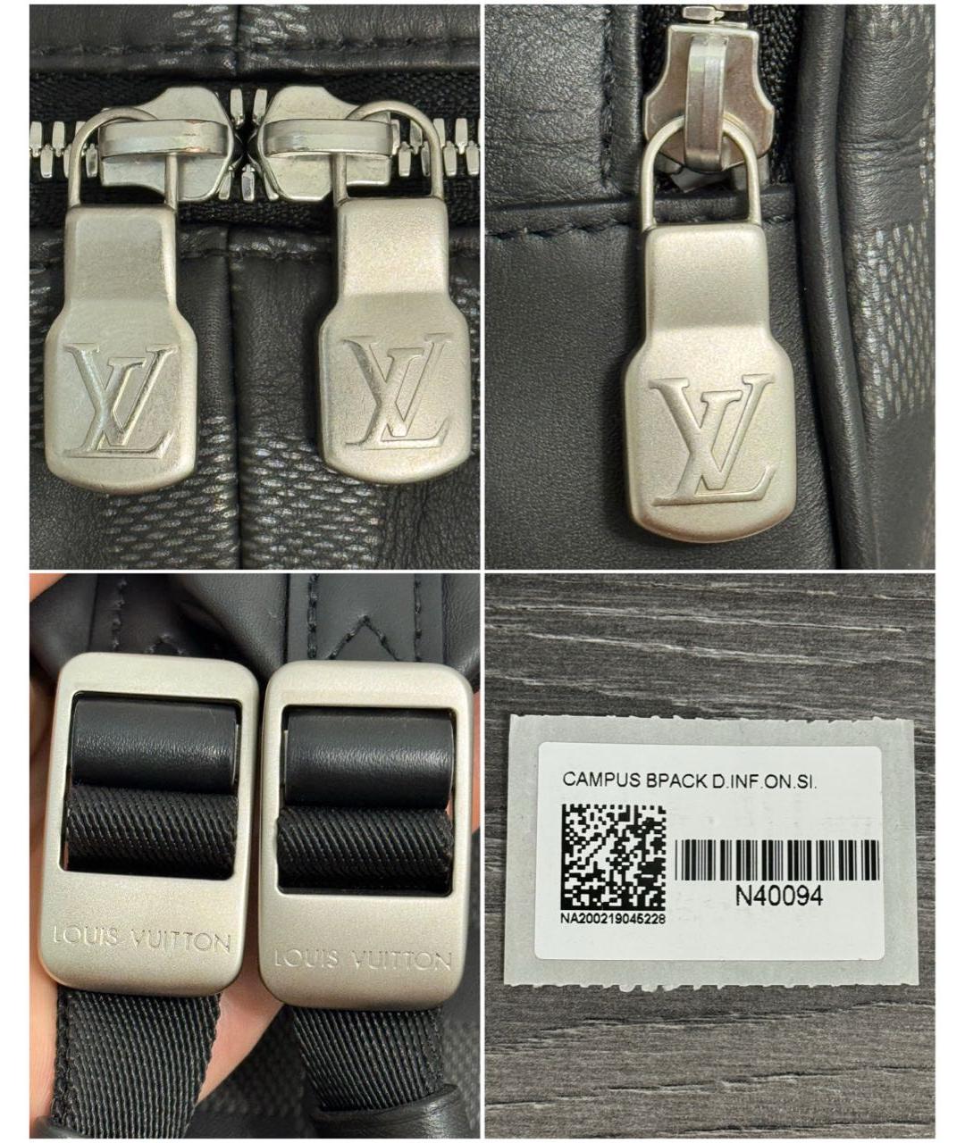 LOUIS VUITTON Черный кожаный рюкзак, фото 7