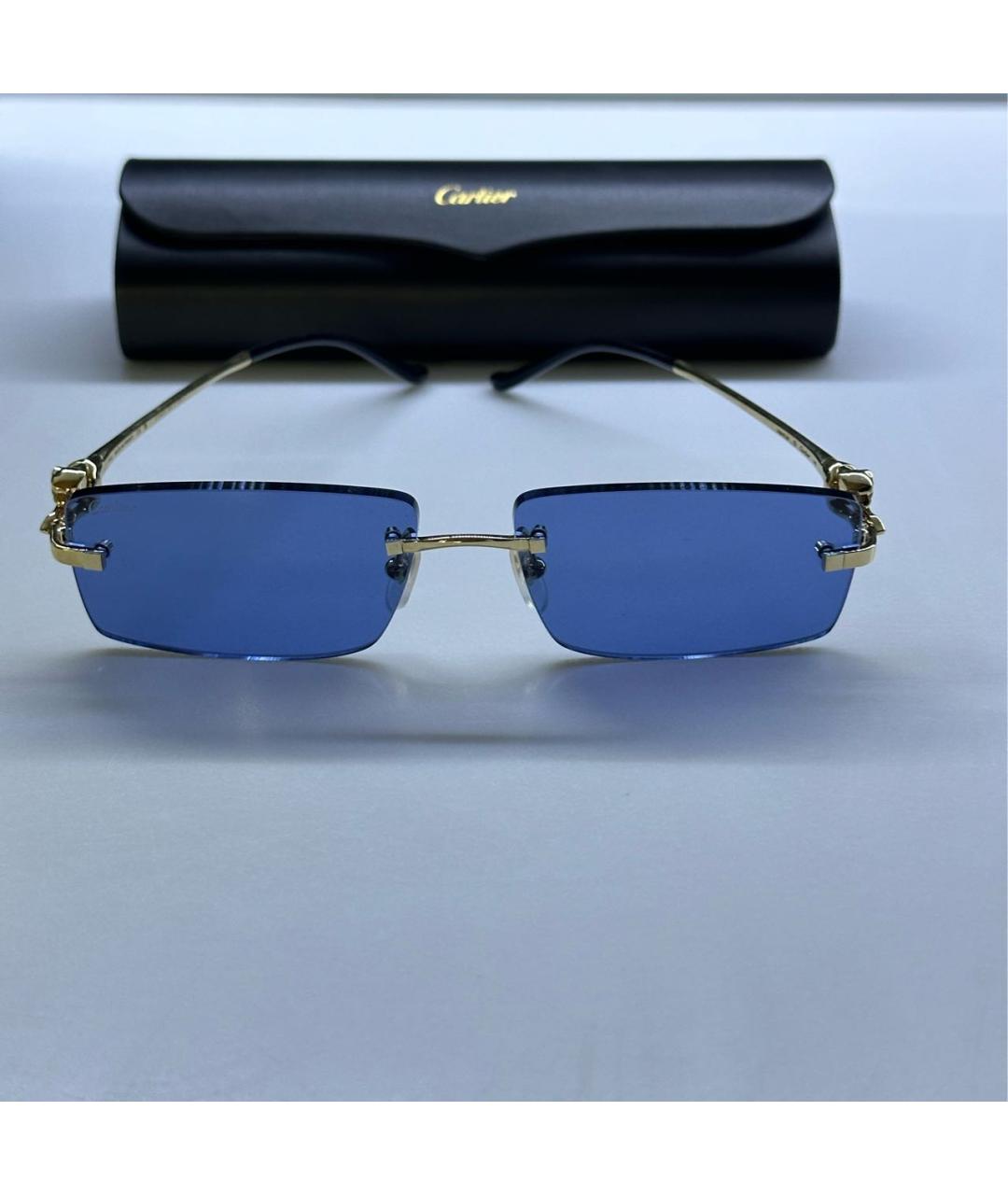 CARTIER Темно-синие металлические солнцезащитные очки, фото 6