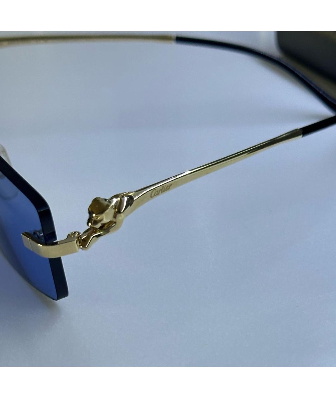 CARTIER Темно-синие металлические солнцезащитные очки, фото 5