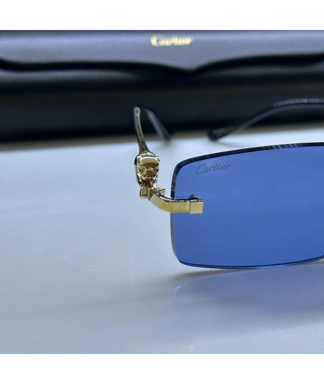 CARTIER Темно-синие металлические солнцезащитные очки, фото 3