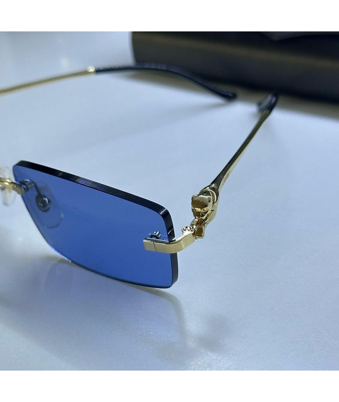 CARTIER Темно-синие металлические солнцезащитные очки, фото 2