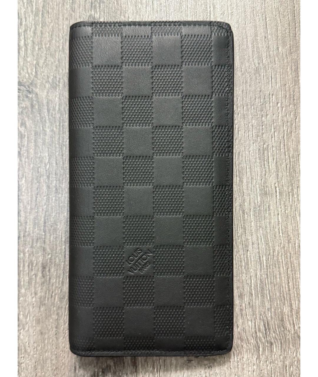 LOUIS VUITTON Черный кожаный кошелек, фото 9