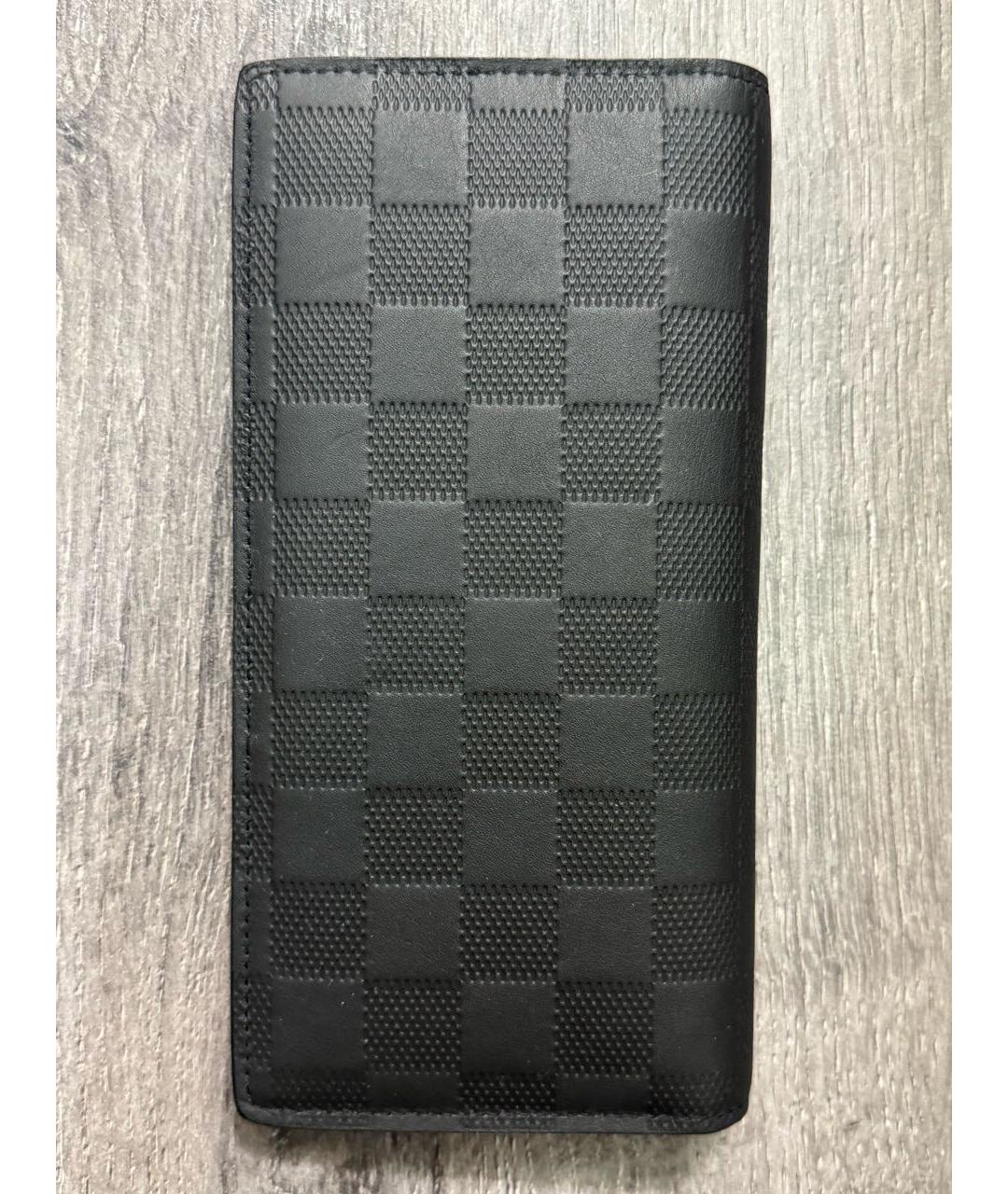 LOUIS VUITTON Черный кожаный кошелек, фото 2