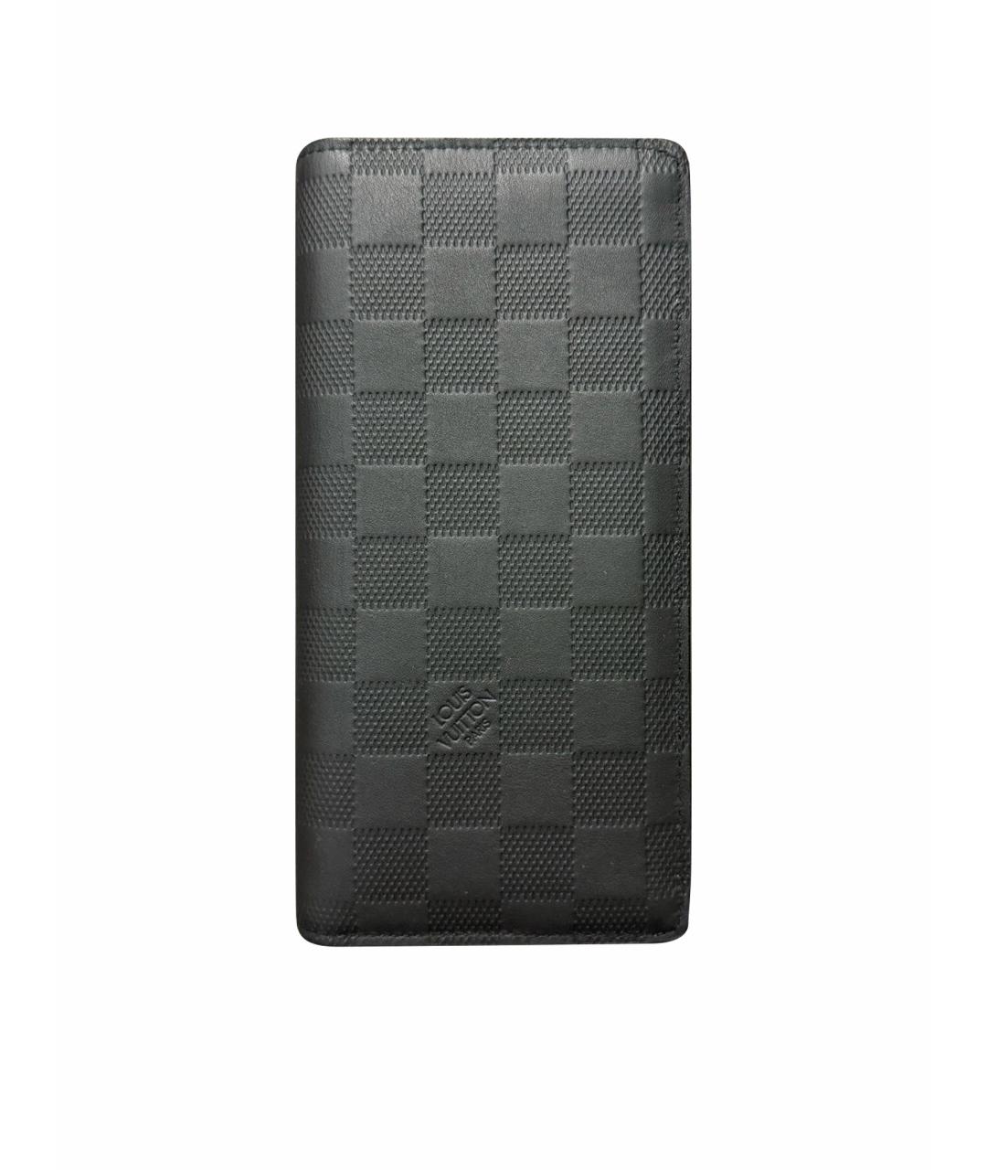 LOUIS VUITTON Черный кожаный кошелек, фото 1