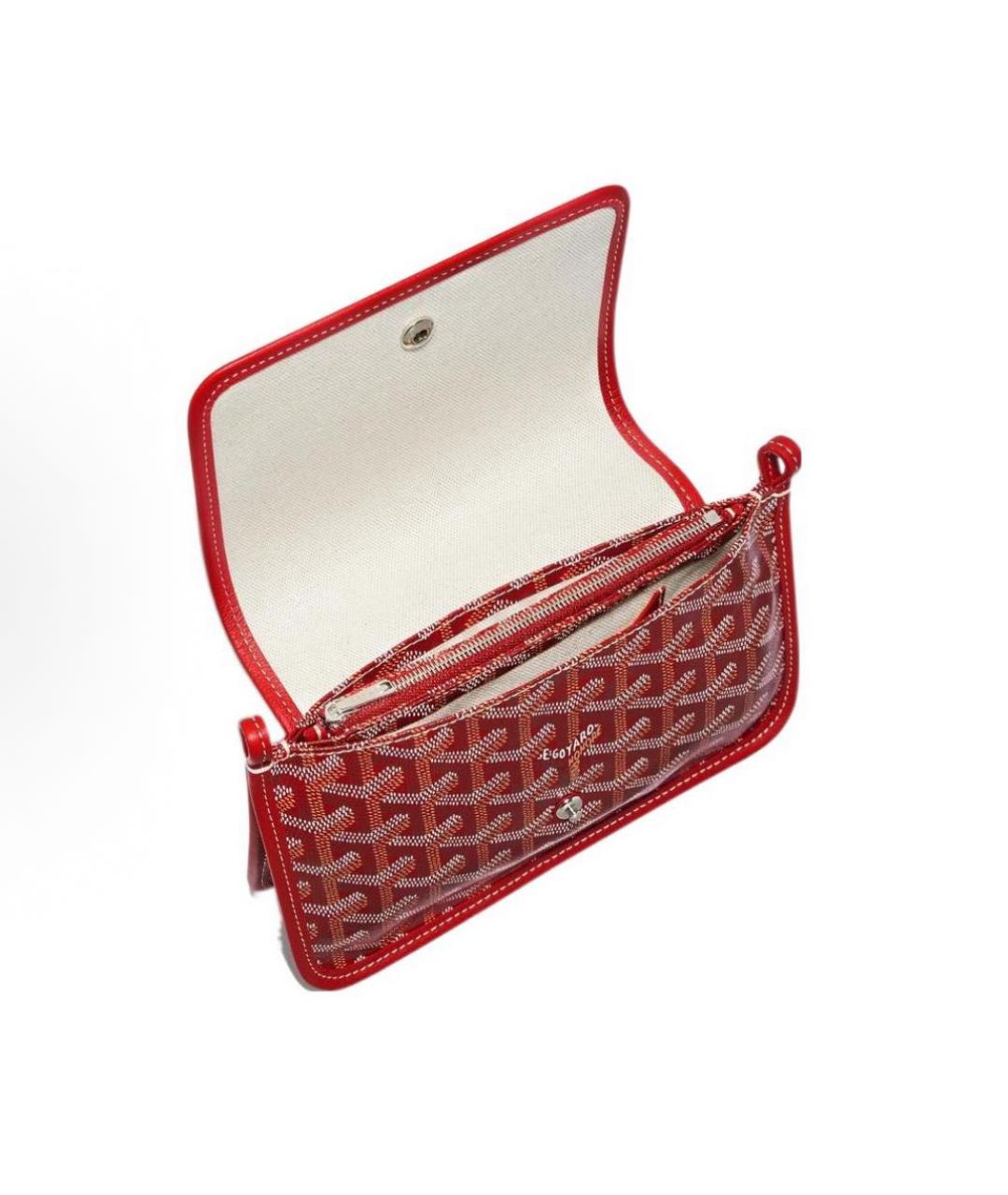 GOYARD Красная кожаная сумка через плечо, фото 4