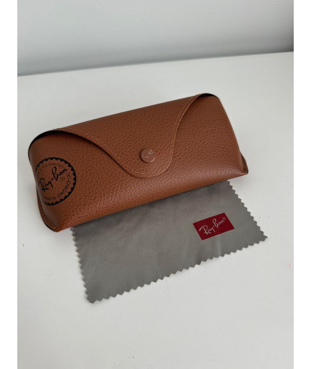 RAY BAN Золотые металлические солнцезащитные очки, фото 4