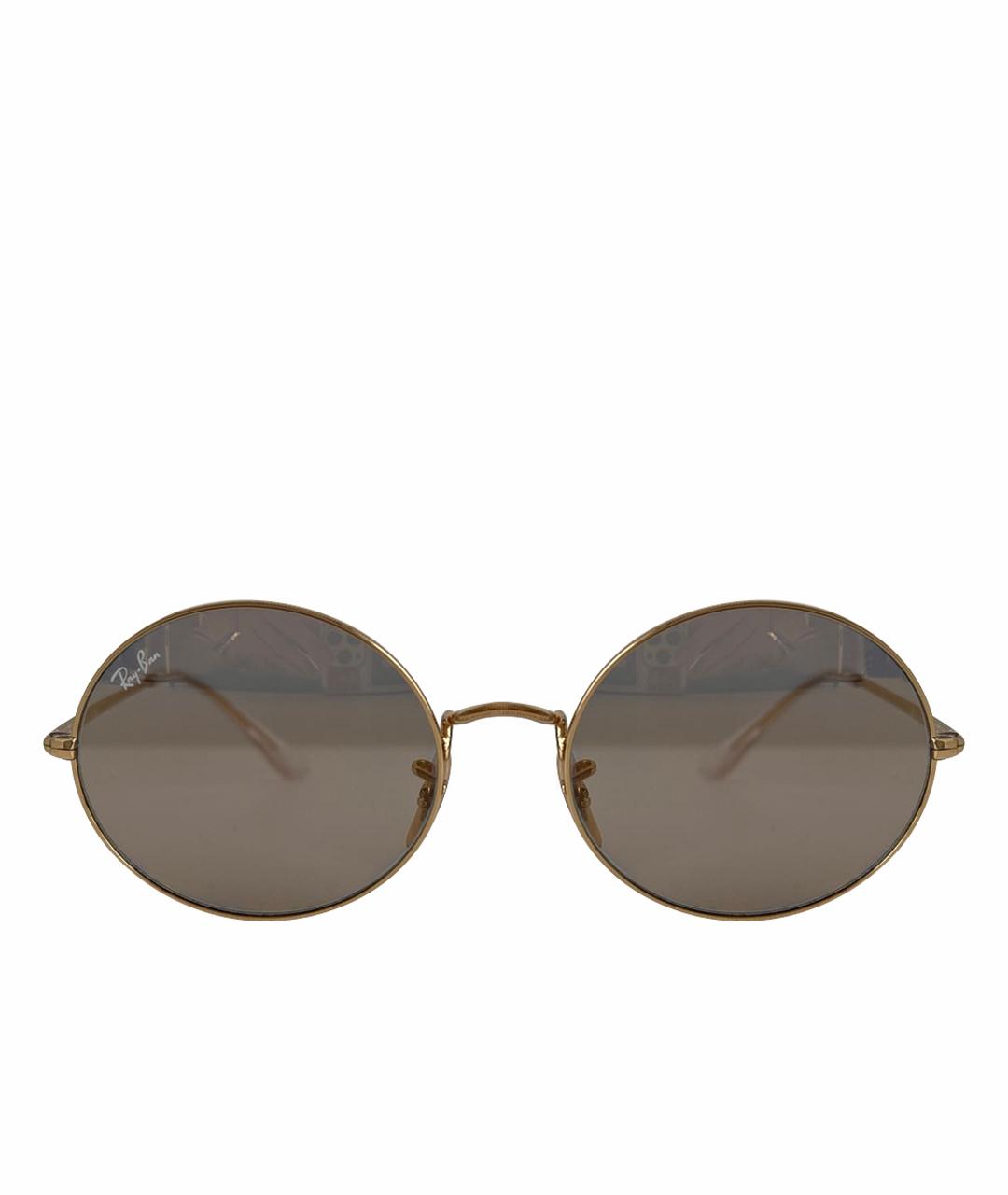 RAY BAN Золотые металлические солнцезащитные очки, фото 1