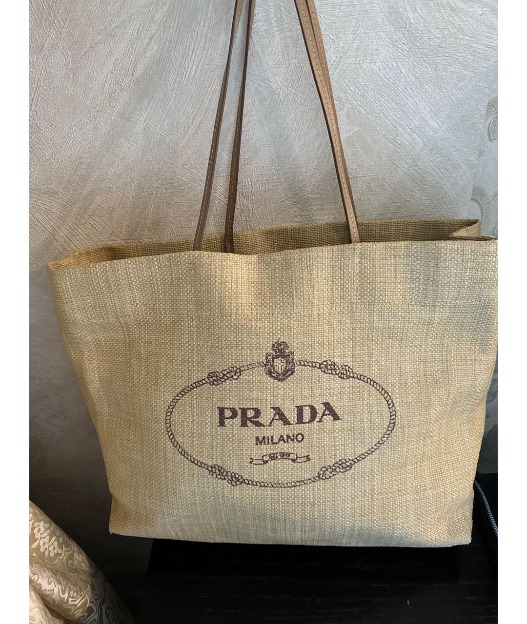 PRADA Бежевая пляжная сумка, фото 2