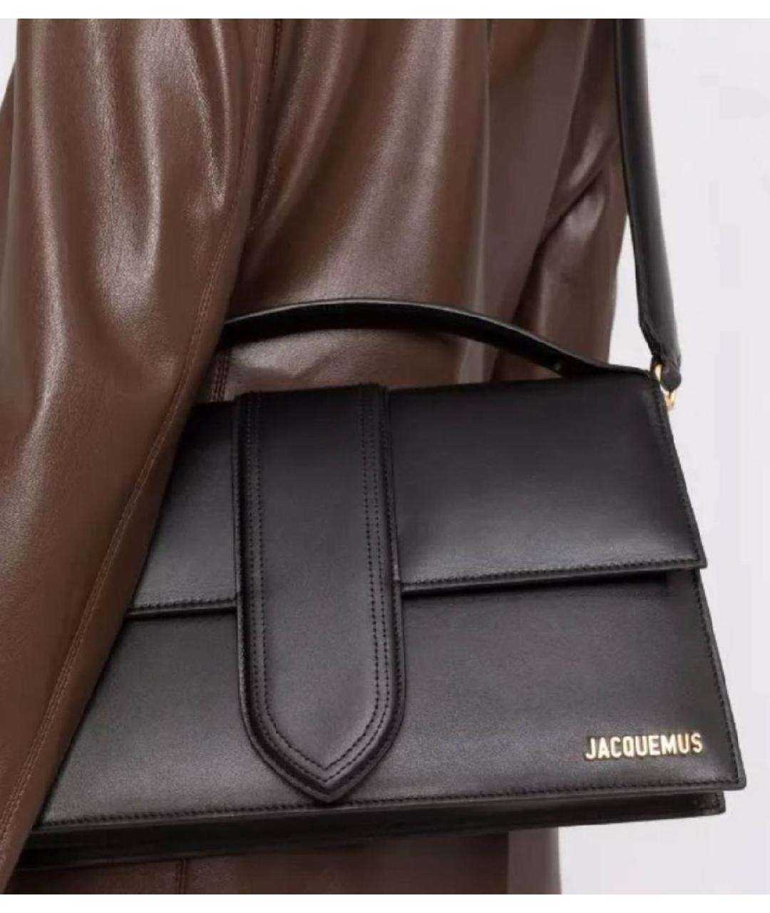 JACQUEMUS Коричневая кожаная сумка с короткими ручками, фото 8