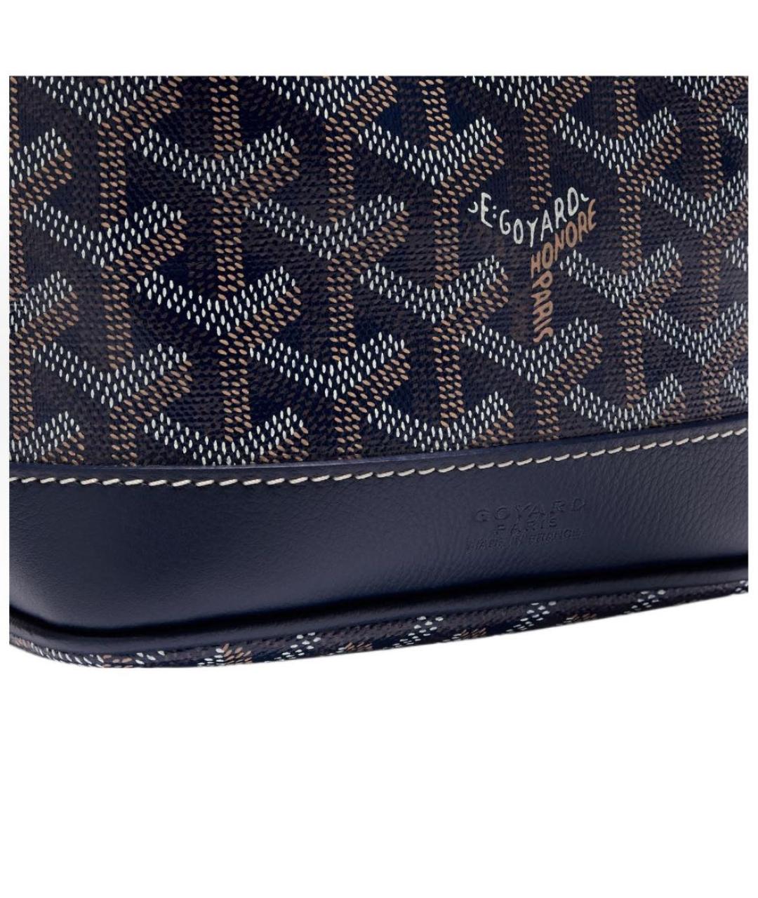GOYARD Темно-синяя кожаная сумка через плечо, фото 3