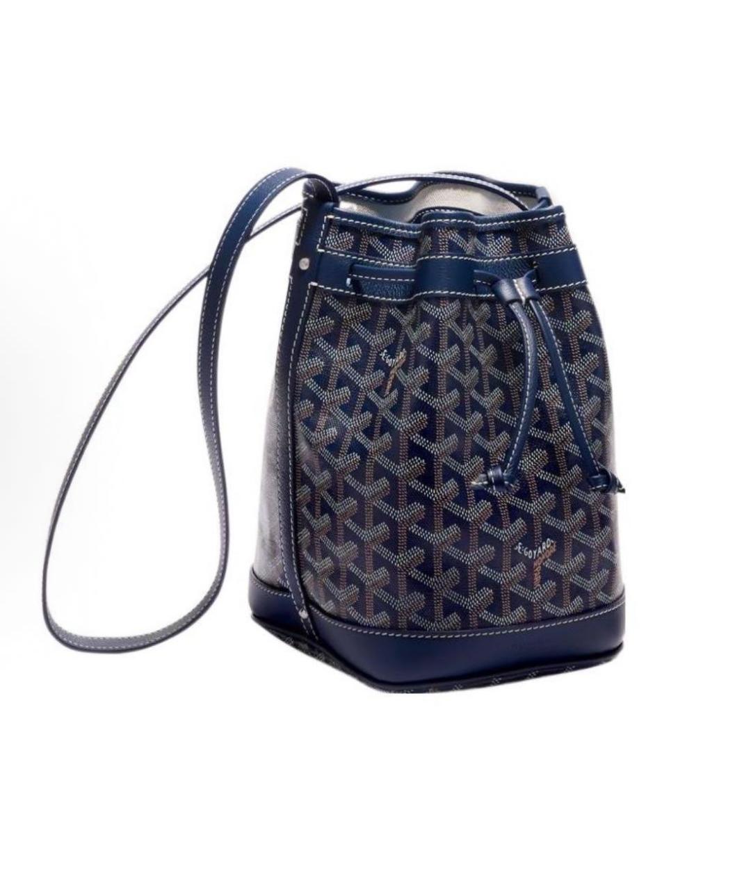 GOYARD Темно-синяя кожаная сумка через плечо, фото 1