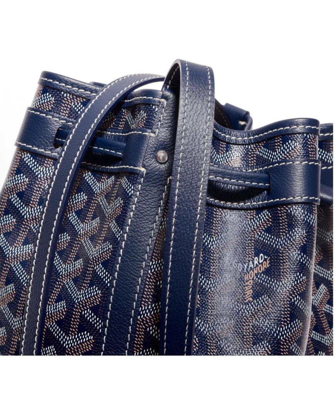 GOYARD Темно-синяя кожаная сумка через плечо, фото 4