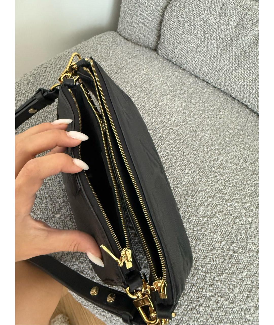 LOUIS VUITTON Черная кожаная сумка через плечо, фото 4