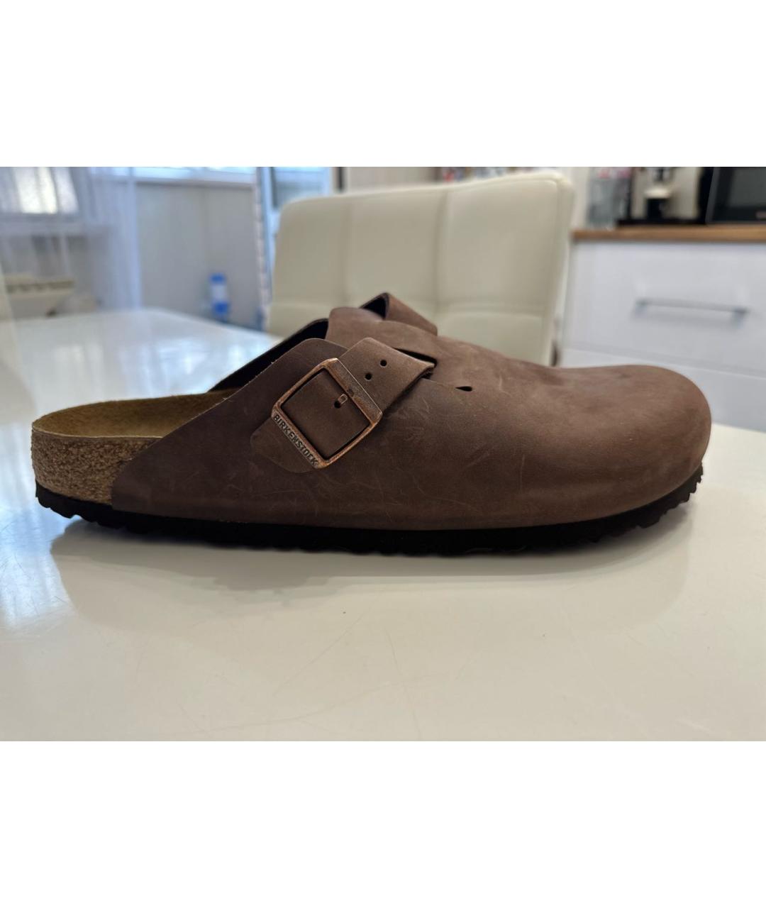 BIRKENSTOCK Коричневые кожаные сандалии, фото 9