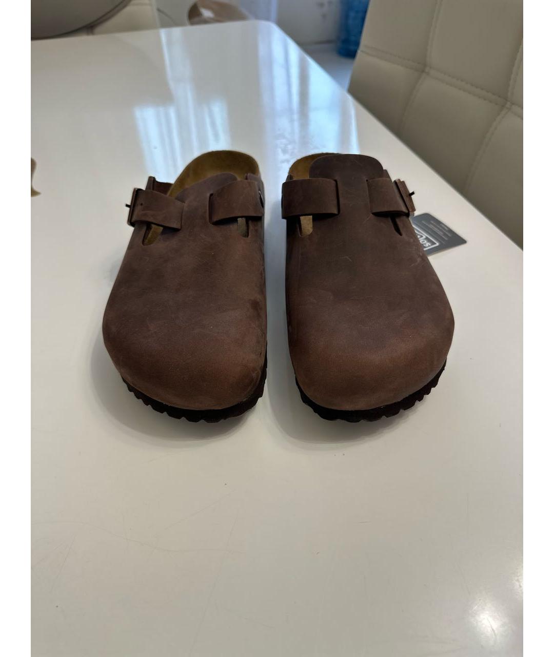 BIRKENSTOCK Коричневые кожаные сандалии, фото 2