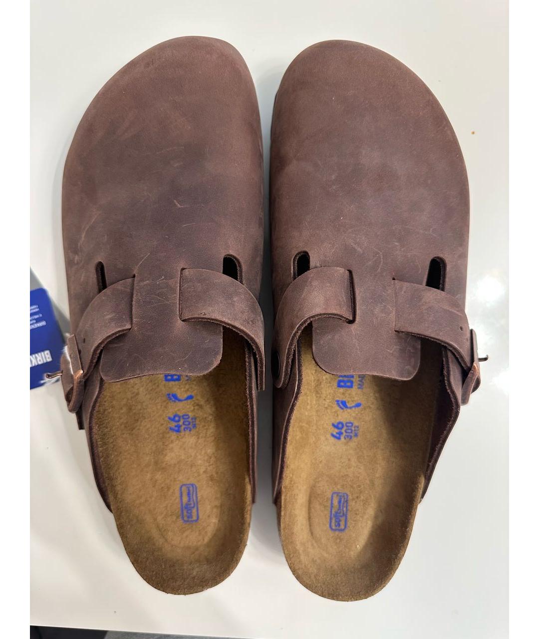 BIRKENSTOCK Коричневые кожаные сандалии, фото 7