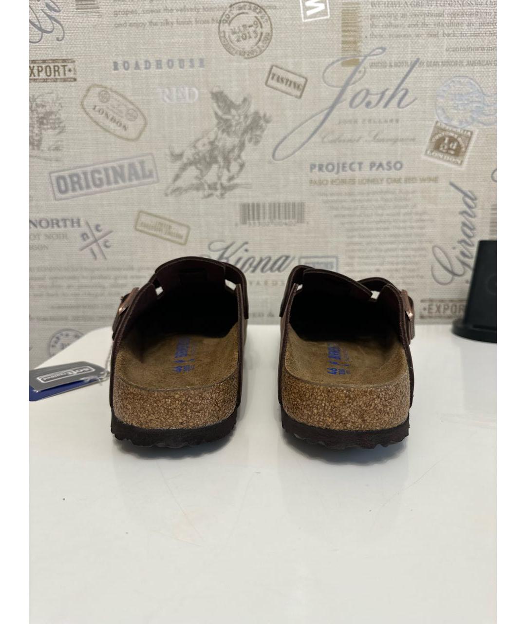 BIRKENSTOCK Коричневые кожаные сандалии, фото 4