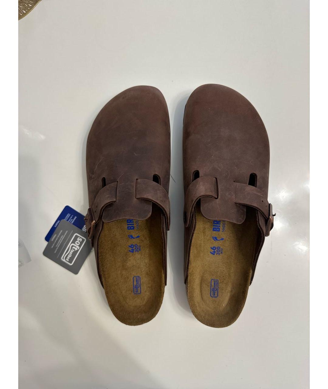 BIRKENSTOCK Коричневые кожаные сандалии, фото 3