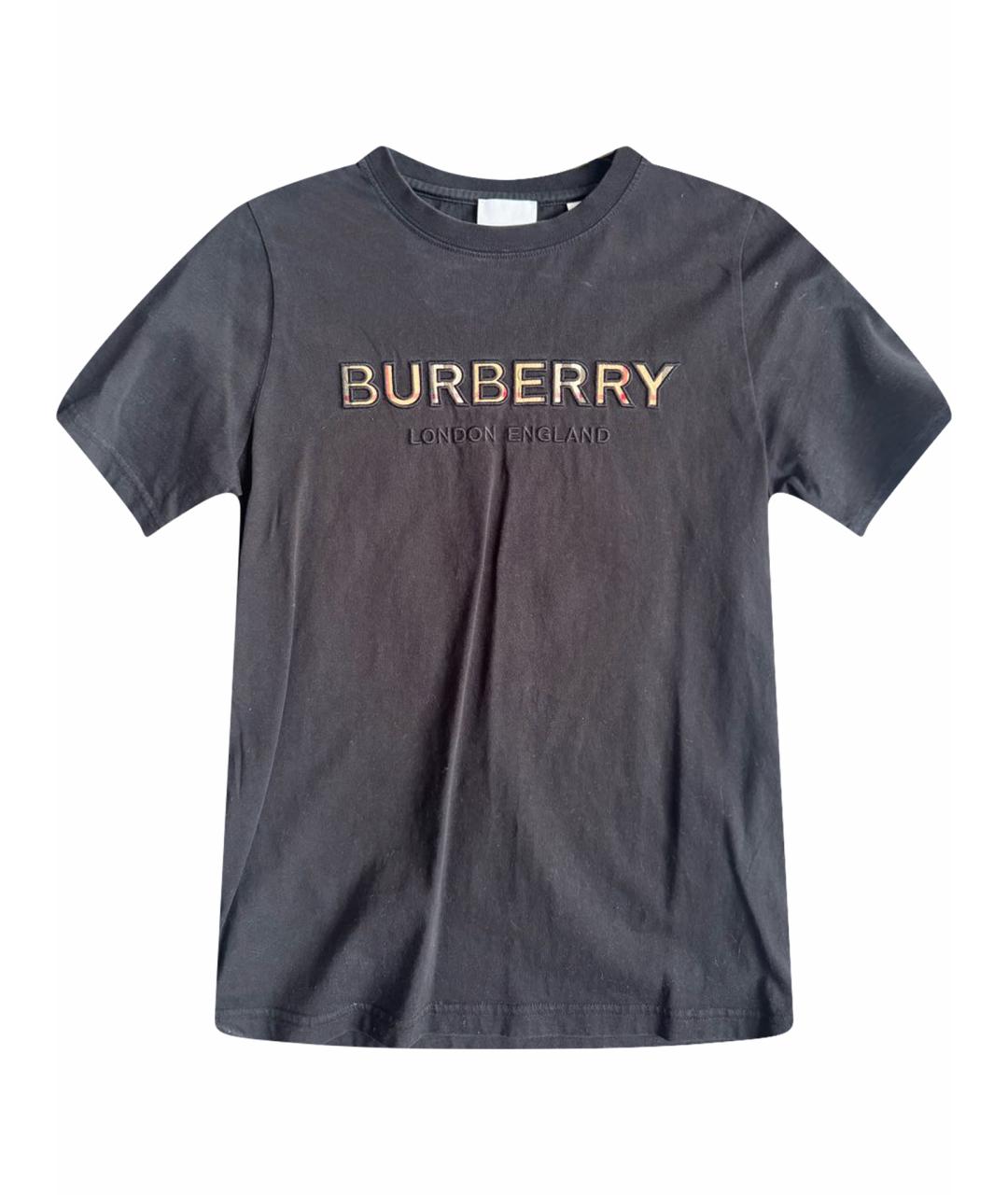 BURBERRY Черный хлопковый детская футболка / топ, фото 1