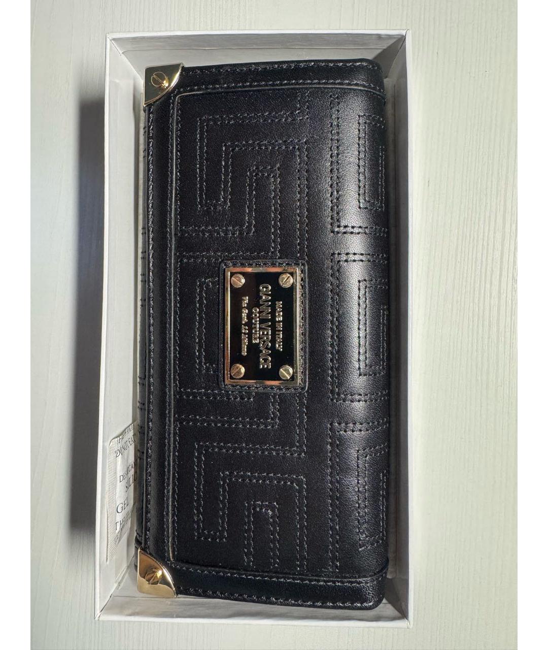 VERSACE Черный кожаный кошелек, фото 6