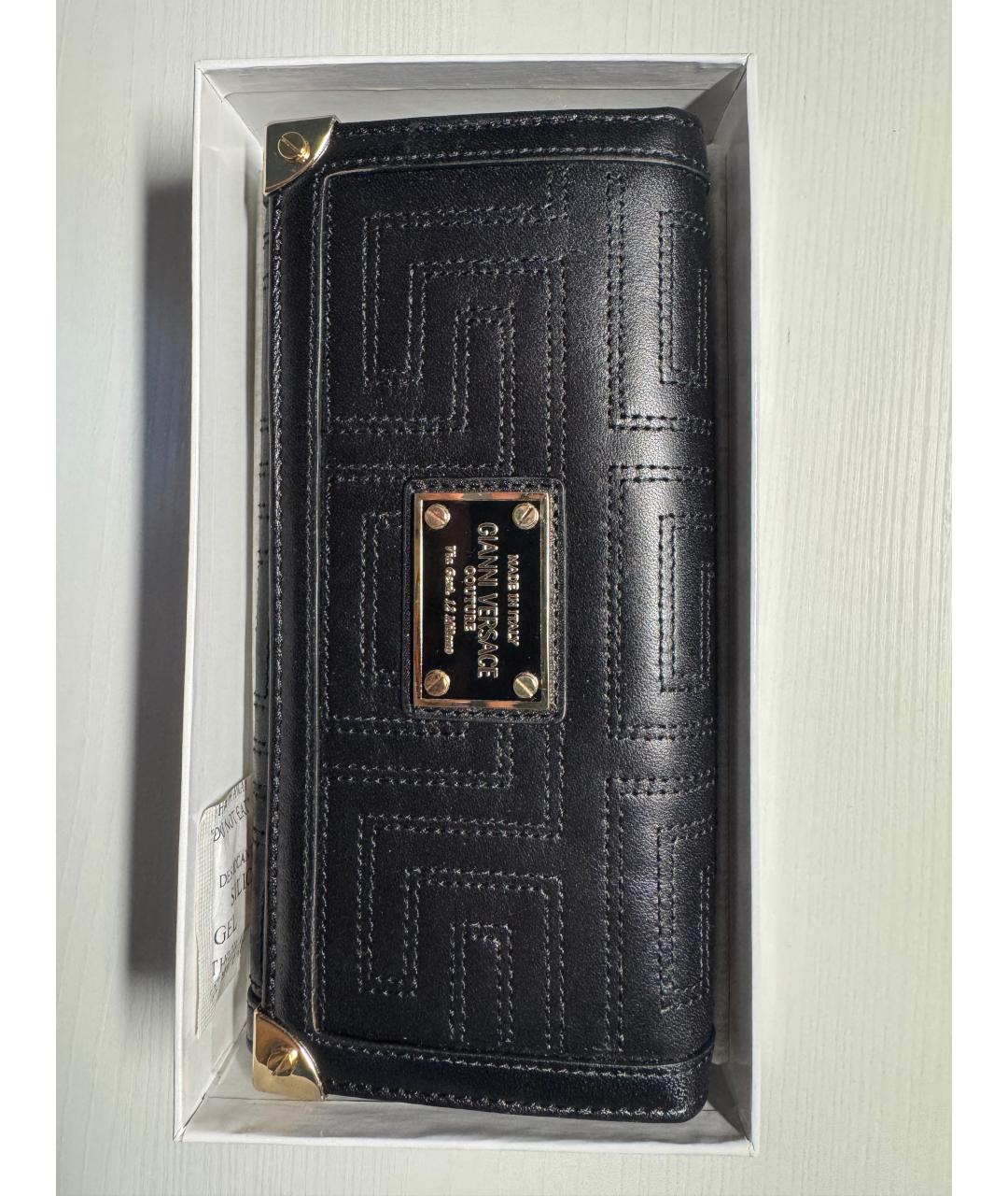 VERSACE Черный кожаный кошелек, фото 1