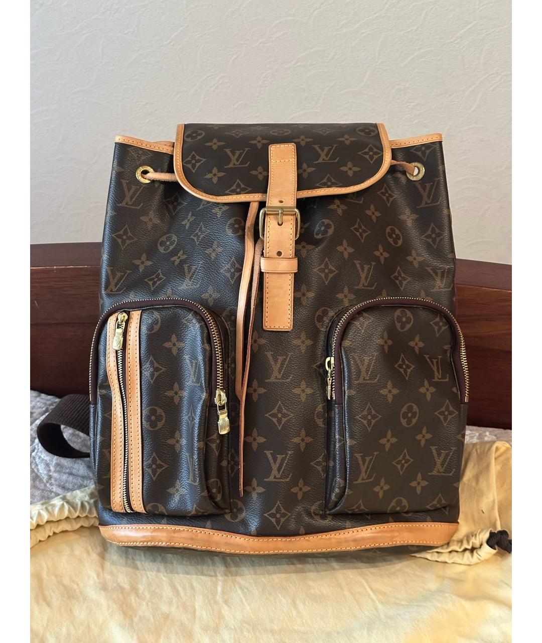 LOUIS VUITTON Коричневый кожаный рюкзак, фото 2