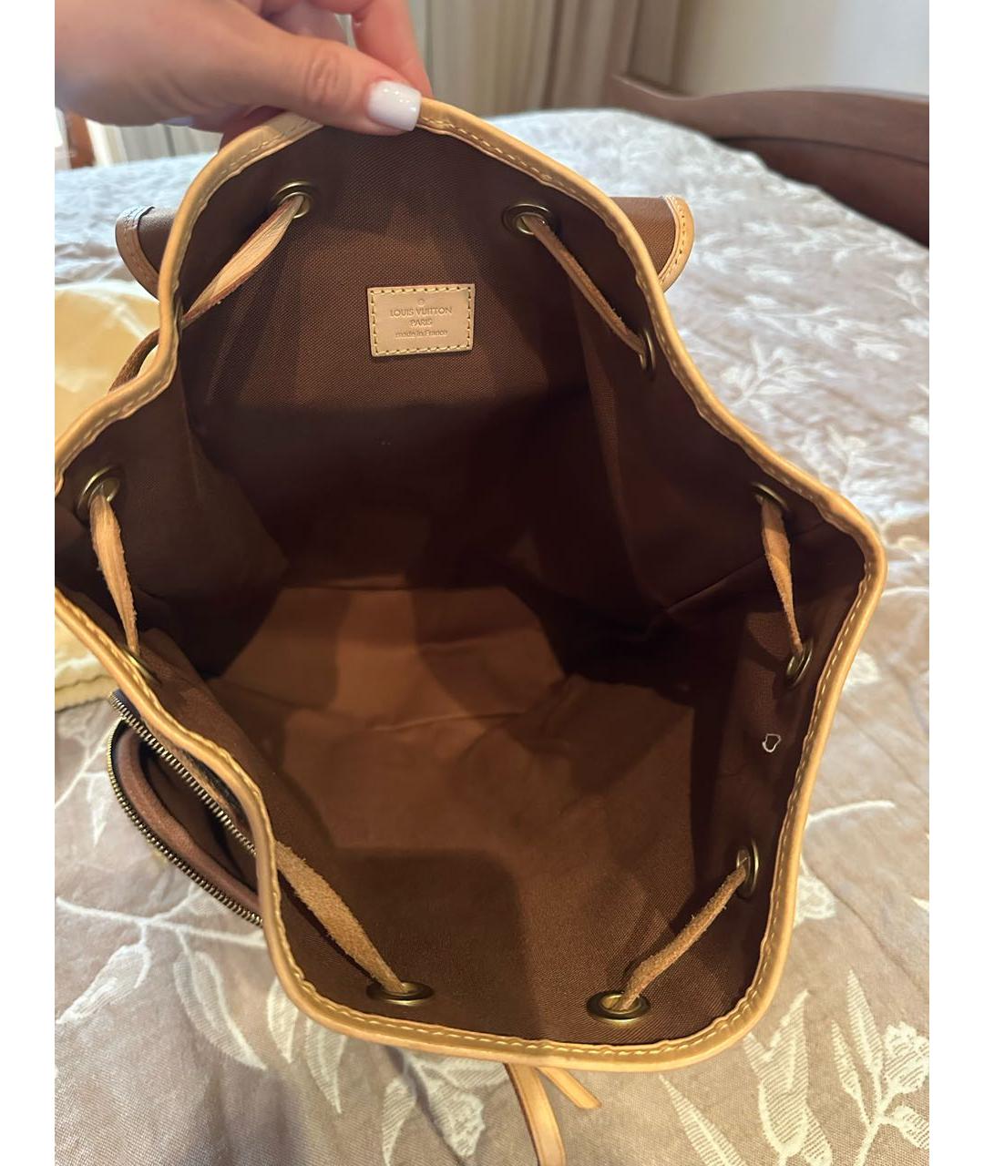 LOUIS VUITTON Коричневый кожаный рюкзак, фото 4