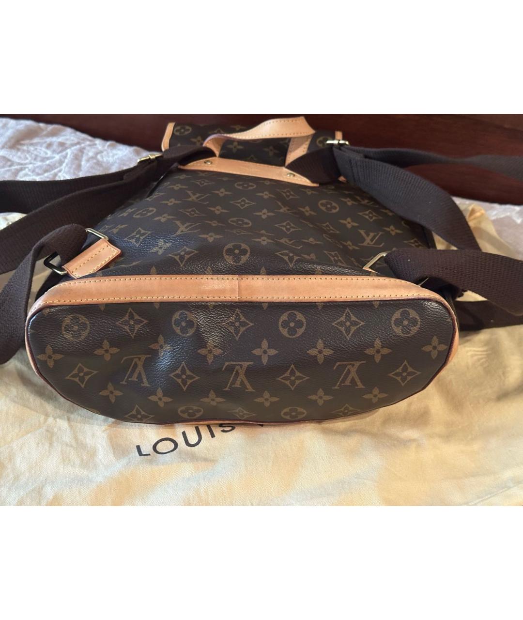 LOUIS VUITTON Коричневый кожаный рюкзак, фото 6