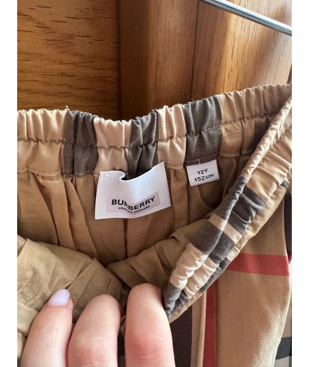 BURBERRY Коричневая хлопковая юбка, фото 3