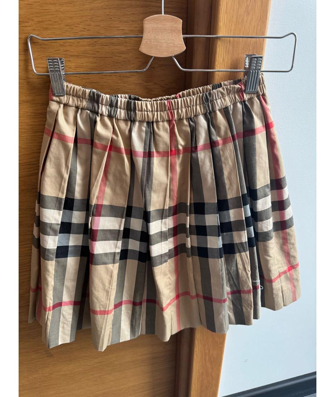 BURBERRY Коричневая хлопковая юбка, фото 5