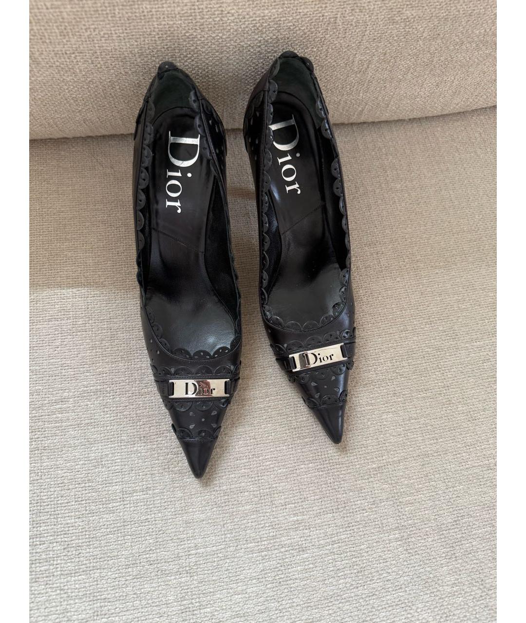 CHRISTIAN DIOR Черные кожаные туфли, фото 6