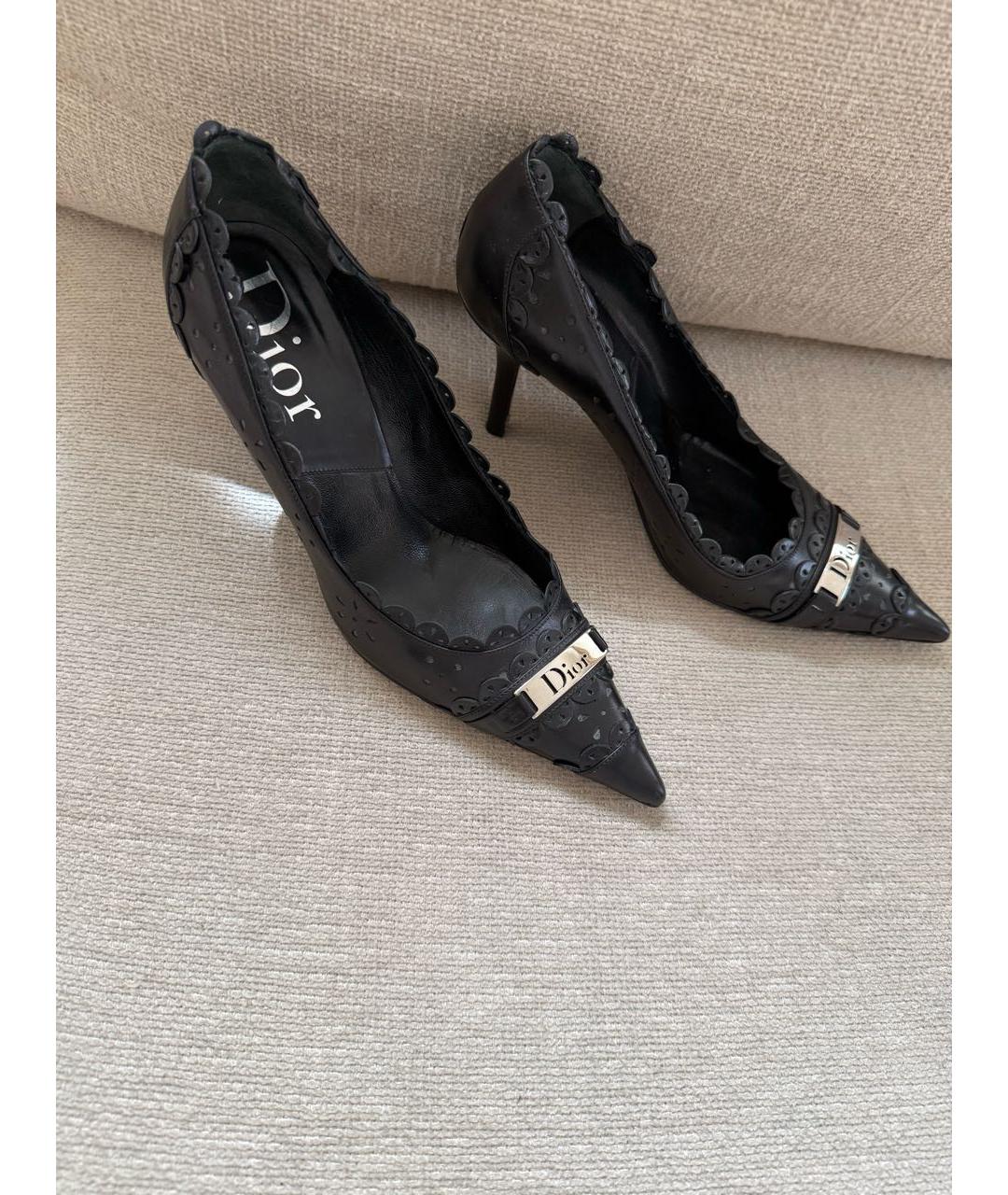 CHRISTIAN DIOR Черные кожаные туфли, фото 5