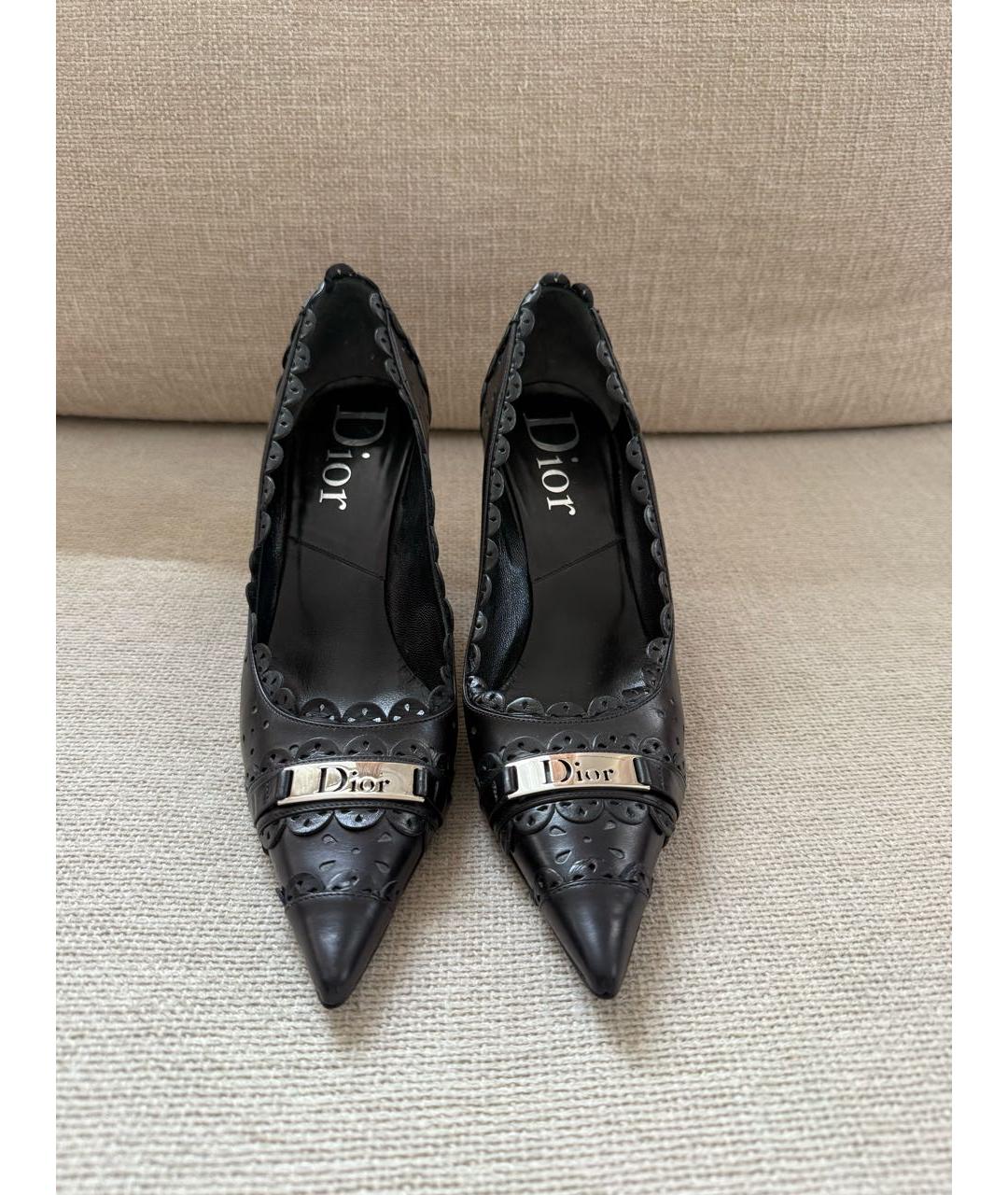 CHRISTIAN DIOR Черные кожаные туфли, фото 2