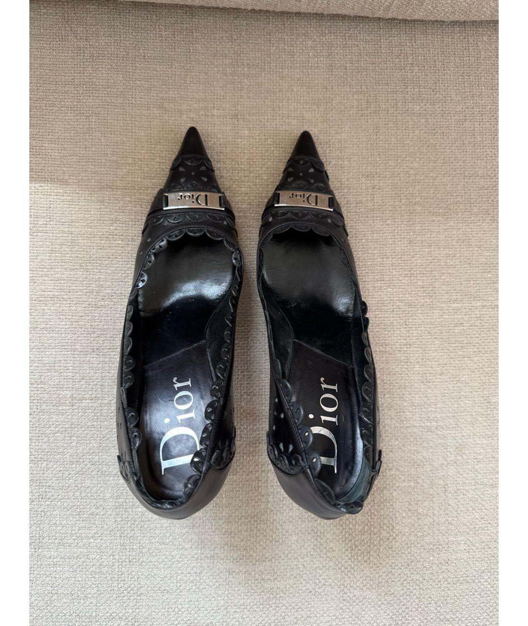 CHRISTIAN DIOR Черные кожаные туфли, фото 3
