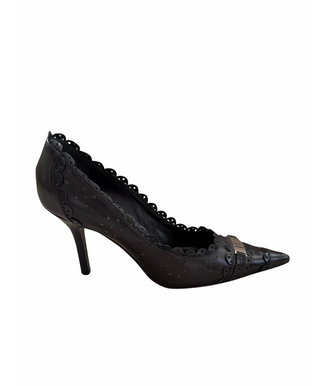 CHRISTIAN DIOR Черные кожаные туфли, фото 1