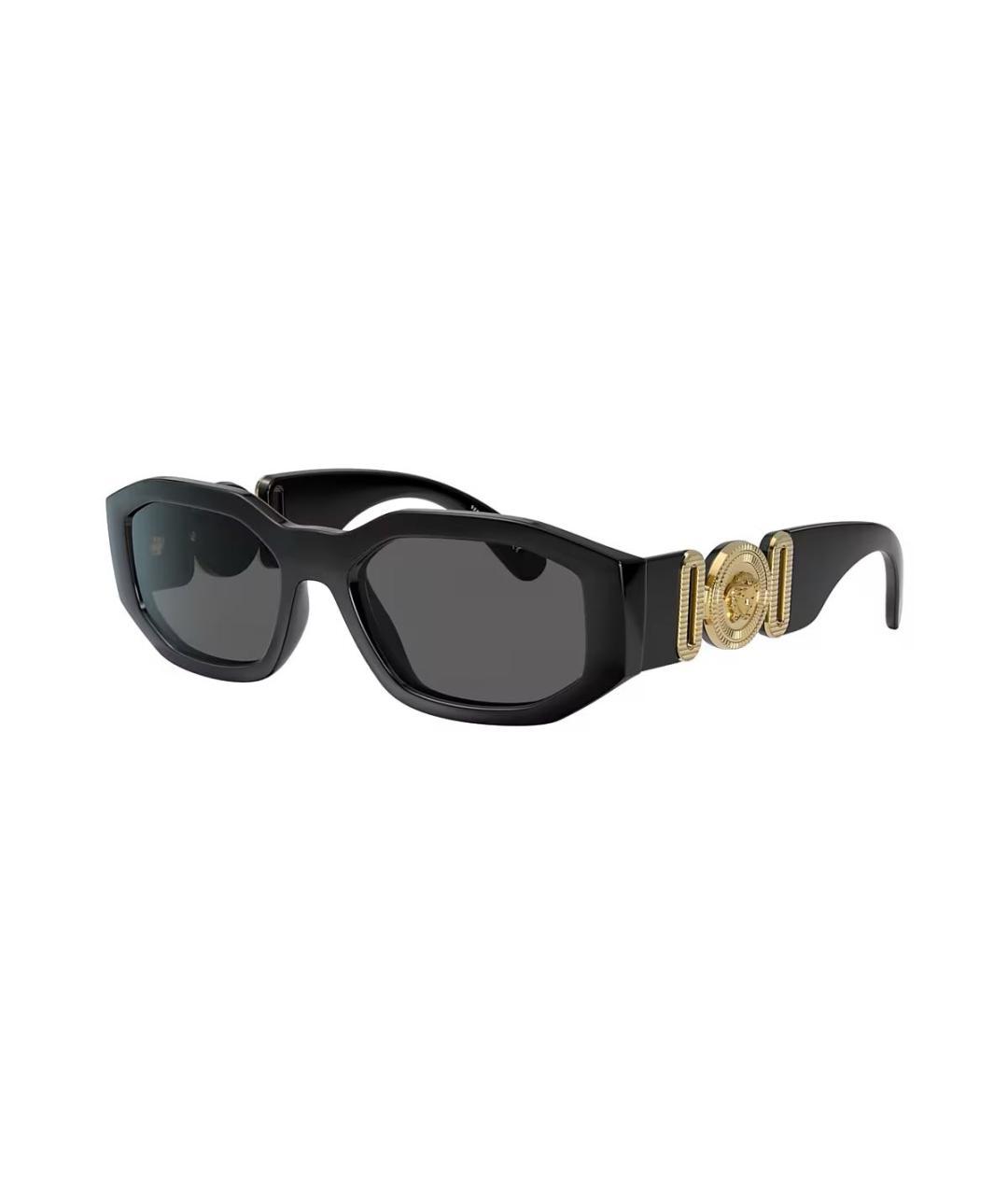 VERSACE Черные металлические солнцезащитные очки, фото 2