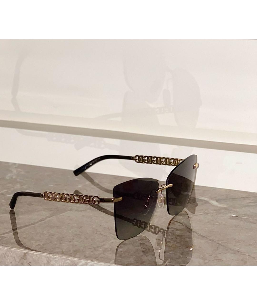 DOLCE&GABBANA Золотые металлические солнцезащитные очки, фото 5