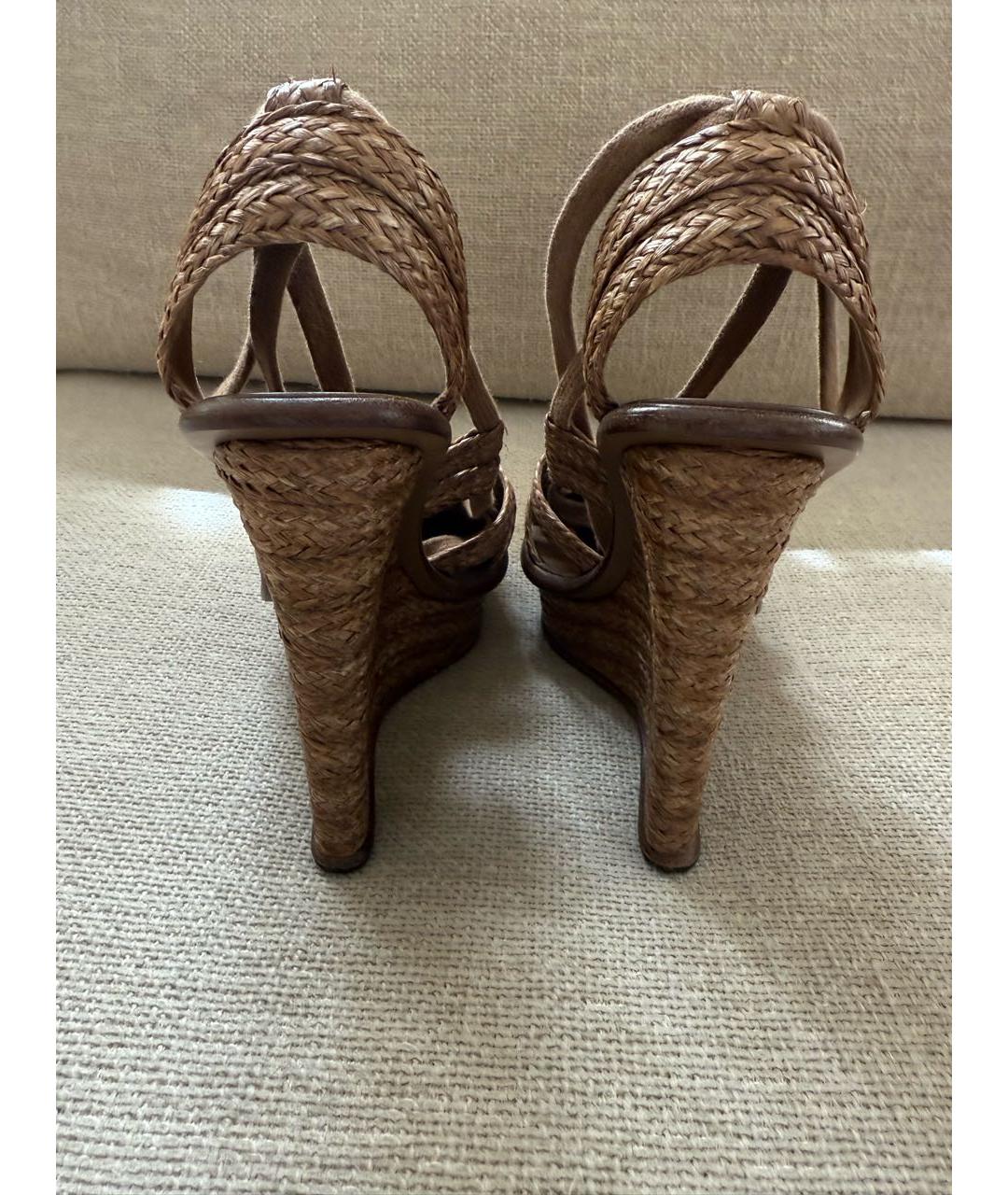 BOTTEGA VENETA Коричневые босоножки, фото 4