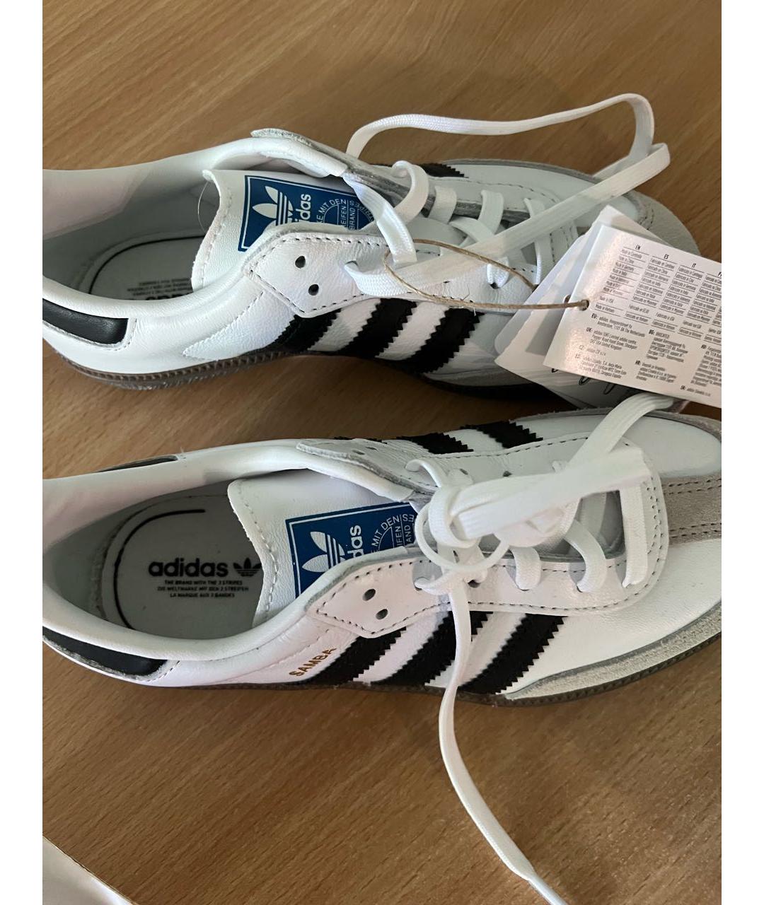 ADIDAS Белые кожаные кеды, фото 2