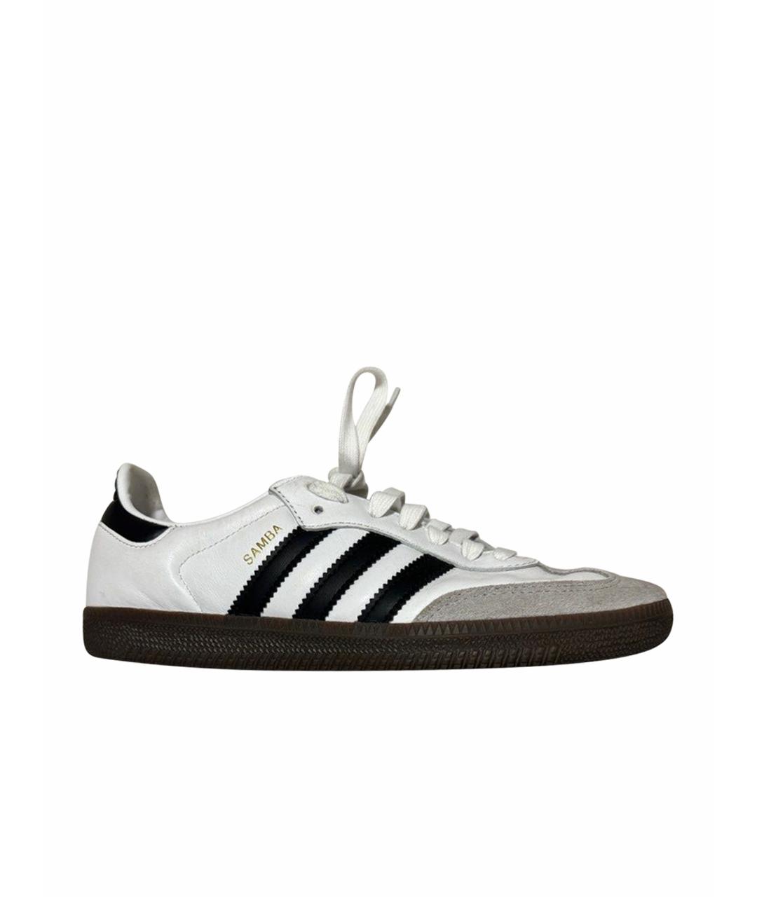 ADIDAS Белые кожаные кеды, фото 1